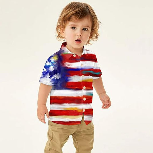 Short Sleeve T-Shirt Boy American Flag